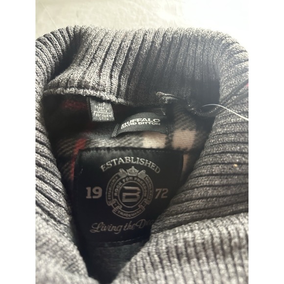 Buffalo David Bitton Cable Knit Cable Knit Cardigan Sweater Mens Small Gray NWT - Picture 5 of 16